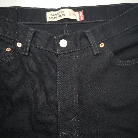 Levi's 550 Men's Size 34/30 Black Zipper & Button Closure Relaxed Fit Jeans - Picture 10 of 14